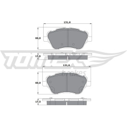stabdžių trinkelių rinkinys, diskinis stabdys
                                TOMEX Brakes                                