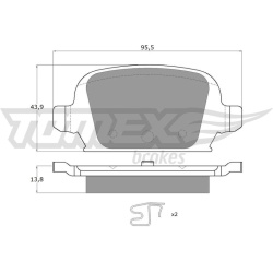 stabdžių trinkelių rinkinys, diskinis stabdys
                                TOMEX Brakes                                