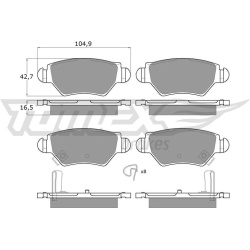 stabdžių trinkelių rinkinys, diskinis stabdys
                                TOMEX Brakes                                