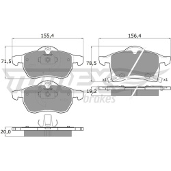 stabdžių trinkelių rinkinys, diskinis stabdys
                                TOMEX Brakes                                