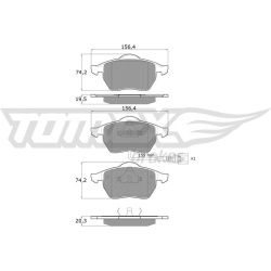 stabdžių trinkelių rinkinys, diskinis stabdys
                                TOMEX Brakes                                