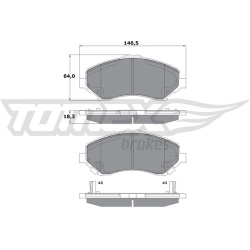 stabdžių trinkelių rinkinys, diskinis stabdys
                                TOMEX Brakes                                
