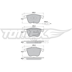 stabdžių trinkelių rinkinys, diskinis stabdys
                                TOMEX Brakes                                