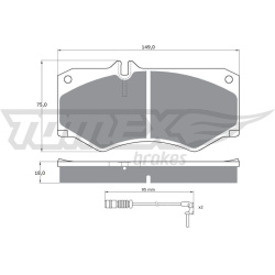stabdžių trinkelių rinkinys, diskinis stabdys
                                TOMEX Brakes                                