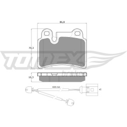 stabdžių trinkelių rinkinys, diskinis stabdys
                                TOMEX Brakes                                