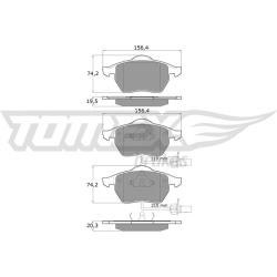 stabdžių trinkelių rinkinys, diskinis stabdys
                                TOMEX Brakes                                