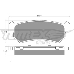 stabdžių trinkelių rinkinys, diskinis stabdys
                                TOMEX Brakes                                