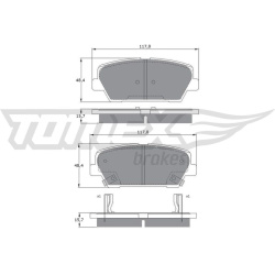stabdžių trinkelių rinkinys, diskinis stabdys
                                TOMEX Brakes                                