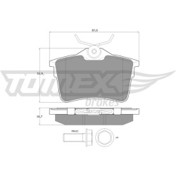 stabdžių trinkelių rinkinys, diskinis stabdys
                                TOMEX Brakes                                