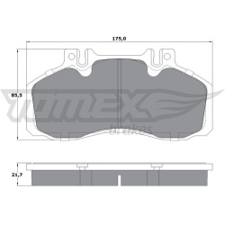 stabdžių trinkelių rinkinys, diskinis stabdys
                                TOMEX Brakes                                