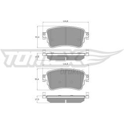 stabdžių trinkelių rinkinys, diskinis stabdys
                                TOMEX Brakes                                