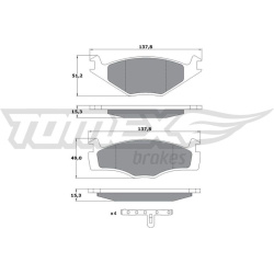 Stabdžių trinkelių rinkinys, diskinis stabdys
                                TOMEX Brakes                                