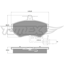 stabdžių trinkelių rinkinys, diskinis stabdys
                                TOMEX Brakes                                