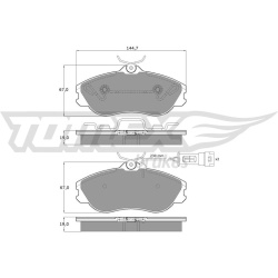 stabdžių trinkelių rinkinys, diskinis stabdys
                                TOMEX Brakes                                