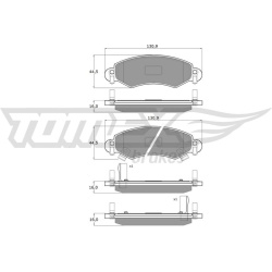 stabdžių trinkelių rinkinys, diskinis stabdys
                                TOMEX Brakes                                