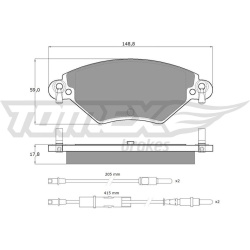 stabdžių trinkelių rinkinys, diskinis stabdys
TOMEX Brakes