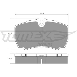 stabdžių trinkelių rinkinys, diskinis stabdys
                                TOMEX Brakes                                