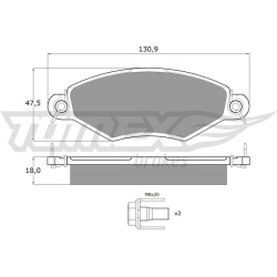 stabdžių trinkelių rinkinys, diskinis stabdys
                                TOMEX Brakes                                