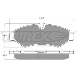 stabdžių trinkelių rinkinys, diskinis stabdys
                                TOMEX Brakes                                