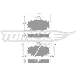stabdžių trinkelių rinkinys, diskinis stabdys
                                TOMEX Brakes                                