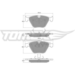 Stabdžių trinkelių rinkinys, diskinis stabdys
TOMEX Brakes