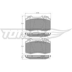 stabdžių trinkelių rinkinys, diskinis stabdys
                                TOMEX Brakes                                