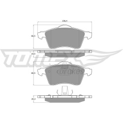 stabdžių trinkelių rinkinys, diskinis stabdys
                                TOMEX Brakes                                