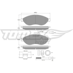stabdžių trinkelių rinkinys, diskinis stabdys
                                TOMEX Brakes                                