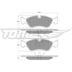 stabdžių trinkelių rinkinys, diskinis stabdys
                                TOMEX Brakes                                