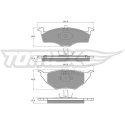 stabdžių trinkelių rinkinys, diskinis stabdys
                                TOMEX Brakes                                