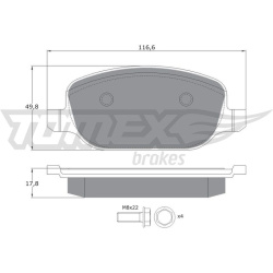 stabdžių trinkelių rinkinys, diskinis stabdys
                                TOMEX Brakes                                