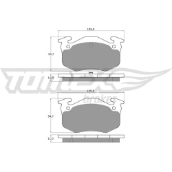 stabdžių trinkelių rinkinys, diskinis stabdys
                                TOMEX Brakes                                