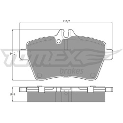 stabdžių trinkelių rinkinys, diskinis stabdys
TOMEX Brakes