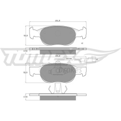 stabdžių trinkelių rinkinys, diskinis stabdys
                                TOMEX Brakes                                