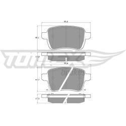 stabdžių trinkelių rinkinys, diskinis stabdys
                                TOMEX Brakes                                