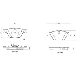 stabdžių trinkelių rinkinys, diskinis stabdys XTRA LINE
                                BREMBO                            