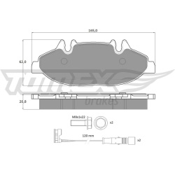 Stabdžių trinkelių rinkinys, diskinis stabdys
                                TOMEX Brakes                                