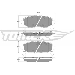 stabdžių trinkelių rinkinys, diskinis stabdys
                                TOMEX Brakes                                
