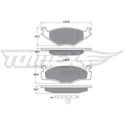 stabdžių trinkelių rinkinys, diskinis stabdys
                                TOMEX Brakes                                