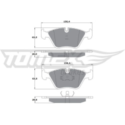 stabdžių trinkelių rinkinys, diskinis stabdys
                                TOMEX Brakes                                