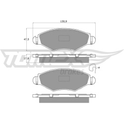 stabdžių trinkelių rinkinys, diskinis stabdys
                                TOMEX Brakes                                