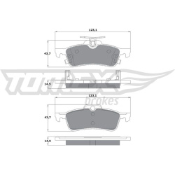 stabdžių trinkelių rinkinys, diskinis stabdys
                                TOMEX Brakes                                
