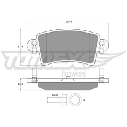 stabdžių trinkelių rinkinys, diskinis stabdys
                                TOMEX Brakes                                