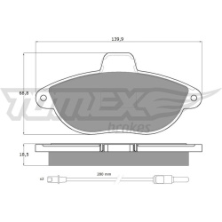 stabdžių trinkelių rinkinys, diskinis stabdys
                                TOMEX Brakes                                