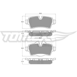 stabdžių trinkelių rinkinys, diskinis stabdys
                                TOMEX Brakes                                