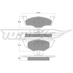 stabdžių trinkelių rinkinys, diskinis stabdys
                                TOMEX Brakes                                