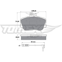 stabdžių trinkelių rinkinys, diskinis stabdys
                                TOMEX Brakes                                