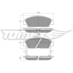 stabdžių trinkelių rinkinys, diskinis stabdys
                                TOMEX Brakes                                