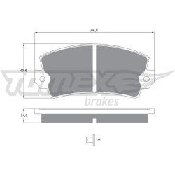 Stabdžių trinkelių rinkinys, diskinis stabdys
                                TOMEX Brakes                                