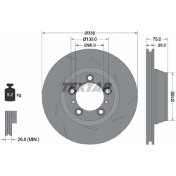 stabdžių diskas (1vnt) PRO+
                                TEXTAR                                                92220707,